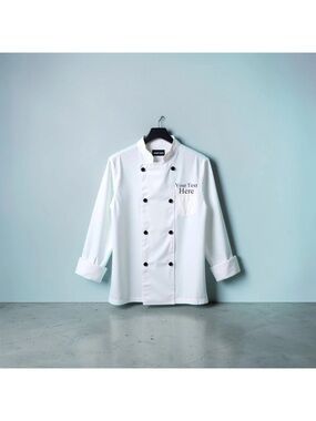 Classic White Chef Coat with Black Buttons